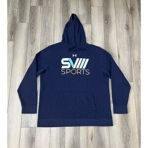 Under Armour Blue Loose Fit SVI Sports Fleece Hoodie Sweatshirt Mens Size XXL